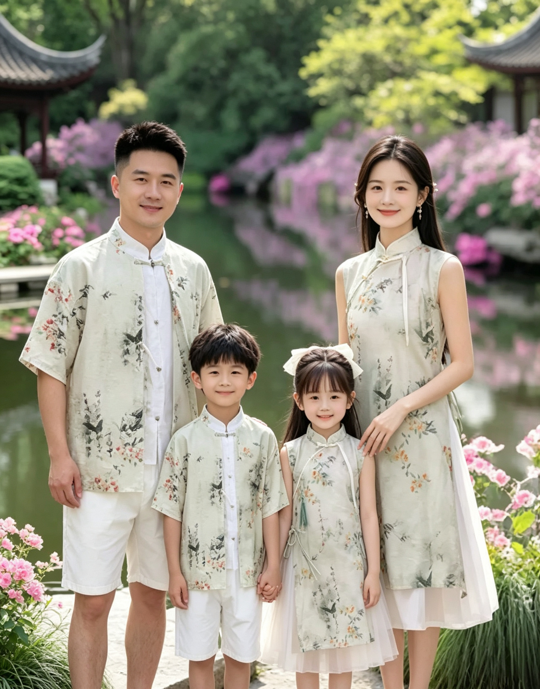 家庭装母女装母子装亲子装2026新款夏装唐装汉服中国风古装连衣裙