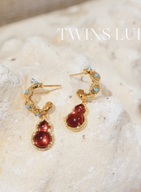 TWINS LULU小众轻奢红色葫芦耳环TSL3159女神节礼物