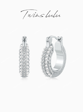 TWINS LULU百搭气质轻奢圆圈珠珠耳环TSL2397