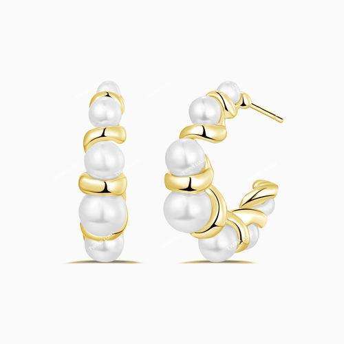 TWINSLULU时尚手工扭纹C型耳环