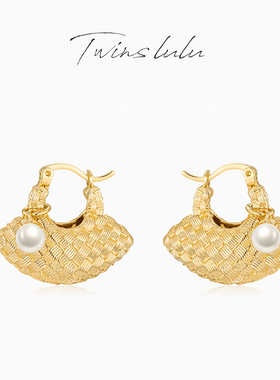 TWINS LULU小众轻奢简约欧美风提篮包包耳环TSL3247女神节礼物