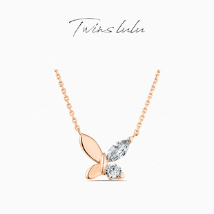 TWINS LULU双拼色优雅贵气感蝴蝶项链TSJ9732