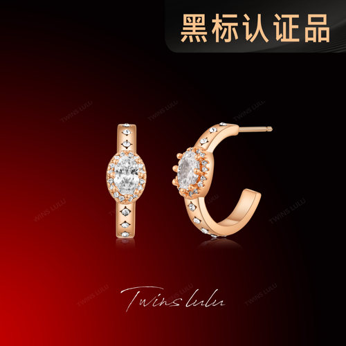 TWINSLULU韵味百搭椭圆耳环