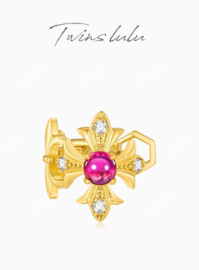 TWINS LULU时尚简约高级感红色鸢尾花耳骨夹TSL10551女神节礼物