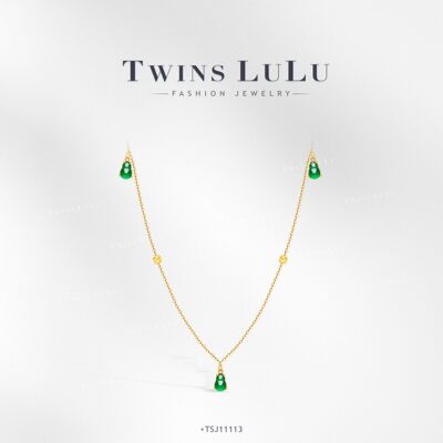 TWINS LULU 镀K金【垂绿】轻奢时尚新中式葫芦项链TSJ11113