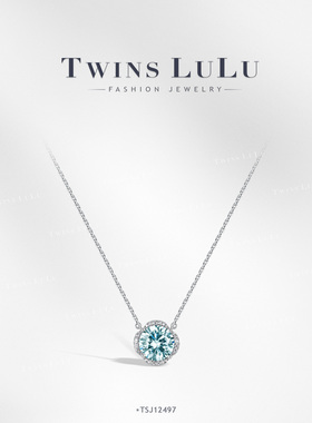 TWINS LULU百搭精致轻奢蓝色几何项链TSJ124