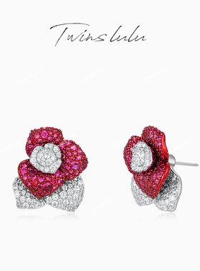 TWINS LULU经典花朵AB色耳环TSL3267