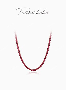 TWINSLULU椭圆形红色项链