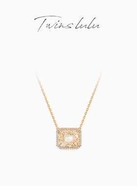 TWINS LULU高级感轻奢小众方镜碎冰项链高级百搭锁骨链TSJ10587
