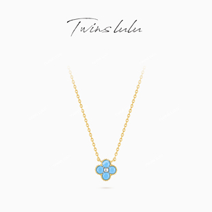 经典 镀K金 精致气质高级感蓝色四叶项链TSJ8534 LULU TWINS