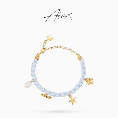 TWINSLULU小众字母蓝色手链