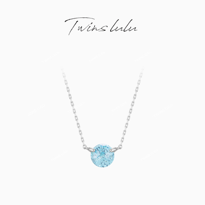 TWINSLULU蓝色镶钻项链
