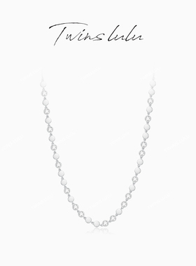 TWINSLULU高级白色圆主石项链