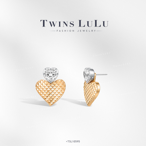 TWINS LULU精致轻奢风爱心拼色耳环TSL10595
