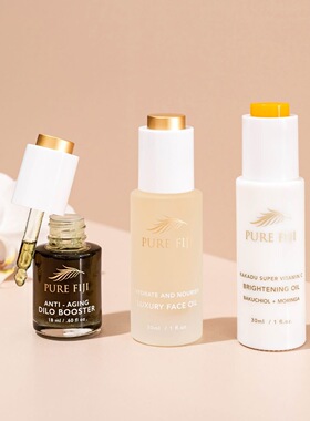 PureFiji斐济原装修复精华液+保湿精华+VC亮肤紧致精华油3件套