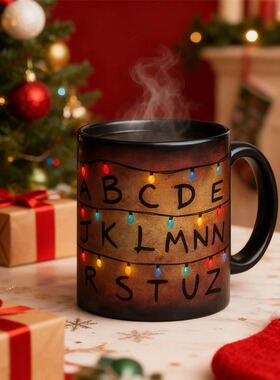 怪奇物语周边创意遇热变色字母马克杯陶瓷喝水杯Stranger Things