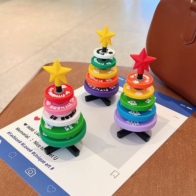 健身爱好爆款趣味搞笑杠铃片圣诞树创意礼品办公室桌面装饰品摆件