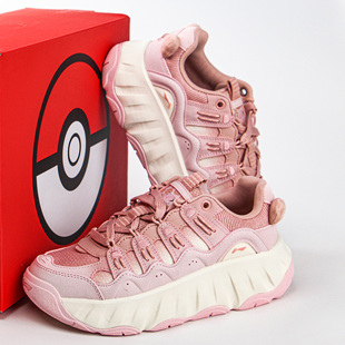 李宁休闲鞋 2026春新款宝可梦联名曲奇皮皮女子经典老爹鞋AGCW178