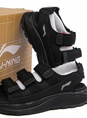 李宁男女同款休闲凉鞋2025新款SOFT COCA柔软舒适透气凉鞋AGUV001