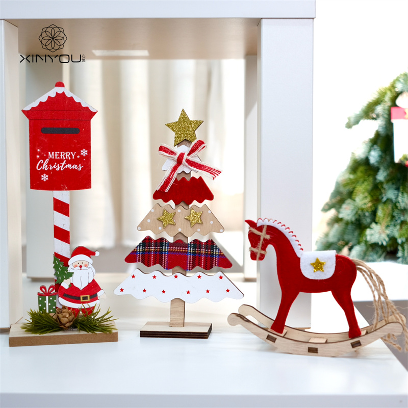 心悠圣诞节木质创意桌面装饰摆件
