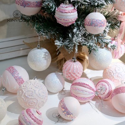 心悠圣诞节圣诞树粉色装饰球