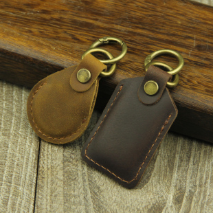 手工头层牛皮门禁卡套真皮公交电梯IC卡套小区电子感应信号保护套