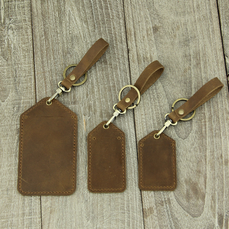 手工真皮迷你学生校园门禁卡套