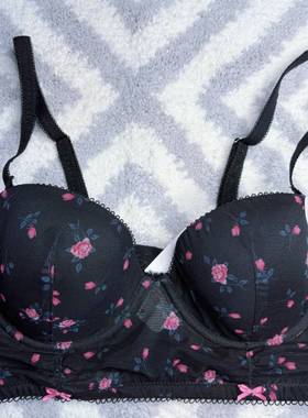 6ixty8ight专柜正品黑色网纱玫瑰超薄杯宽五排扣内衣文胸BR09656
