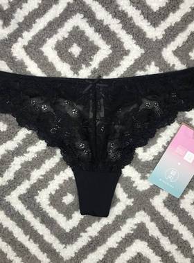 119元5条6ixty8ight专柜正品 黑色无痕蕾丝透视T裤丁字内裤 底裤