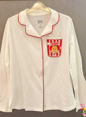 6ixty8ight专柜正品KAKAO家族纯棉开衫纽扣秋季长袖睡衣HW08522