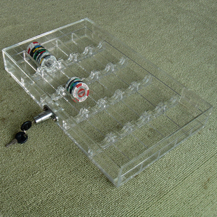 500码/600码透明筹码盒带盖带锁适合40/43mm筹码