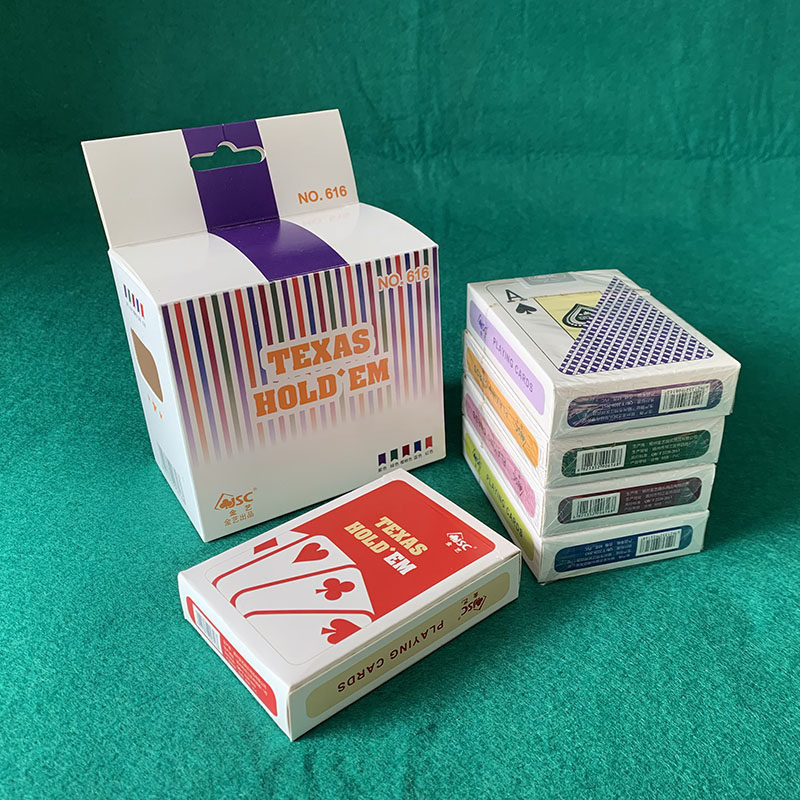 德州扑克 金艺616塑胶pvc牌双面磨砂材质防水耐磨5副1条,每条5色