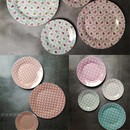 可爱彩色波点平盘高温陶瓷西餐牛排盘下午茶点心盘蛋糕盘尾货清货