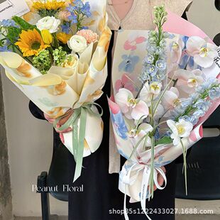 卓纤花材浮华若梦包花纸7.5丝防水膜花艺材料鲜花包装纸