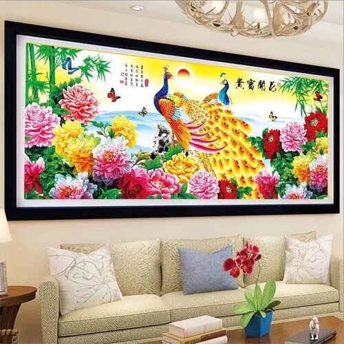 钻石画2026新款花开富贵孔雀砖石画十字绣钻石客厅满钻牡丹钻石绣