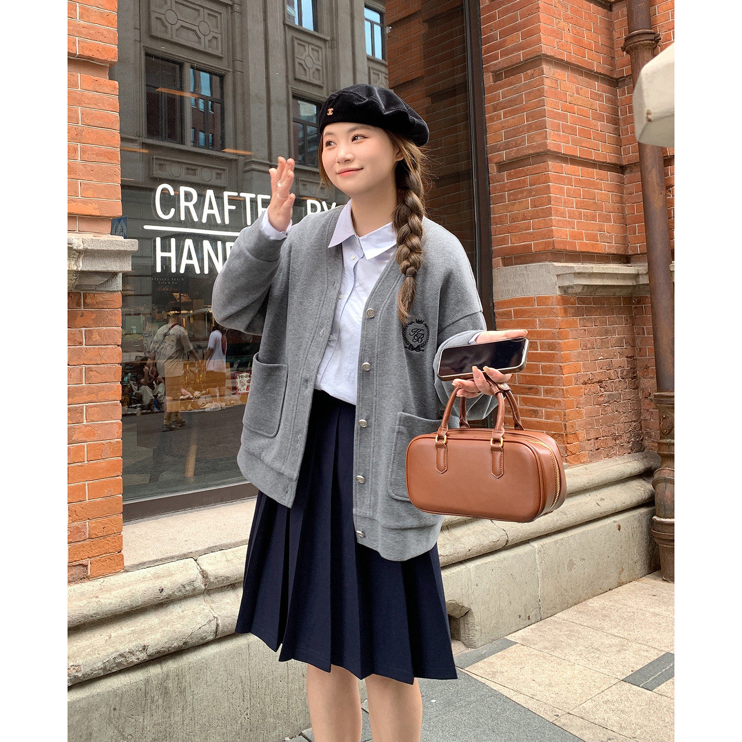 ALIN定制大码女装2023新款秋季胖mm美式学院风上衣200斤宽松外套_虎窝淘
