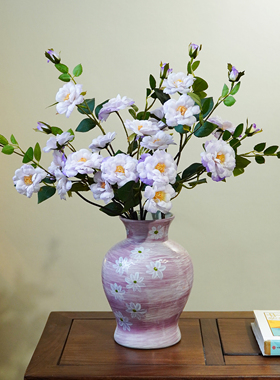 轻奢冰山月季仿真花客厅餐桌摆件