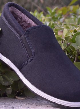 传统老式北京千层底布棉鞋黑色劳保加绒中老年人男工作特大号47码