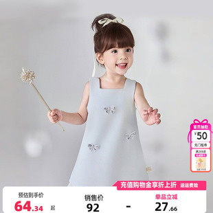 笛莎童装女童裙子夏季新款小童女孩宝宝儿童棉布甜美公主裙吊带裙