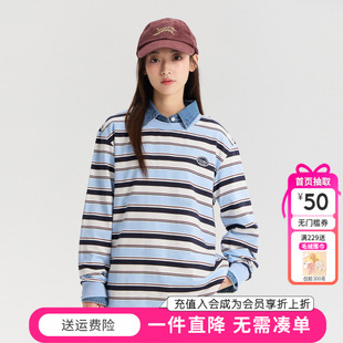 笛莎童装女童长袖T恤秋季新款儿童青少年初中生条纹休闲上衣韩版