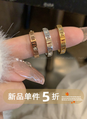 罗马数字戒指~钛钢不掉色！小众设计高级感轻奢食指戒气质指环女A
