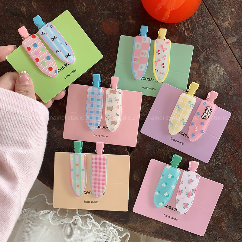 小碎花无痕发夹~小熊蝴蝶结化妆刘海碎发侧边夹2025新款发饰头饰