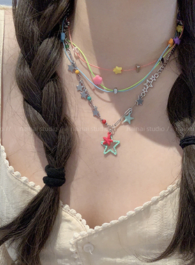 多巴胺女孩~星星双层项链