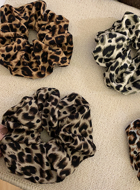 超大号！豹纹大肠发圈韩版2025新款ins风y2k千禧辣妹发绳头绳发饰