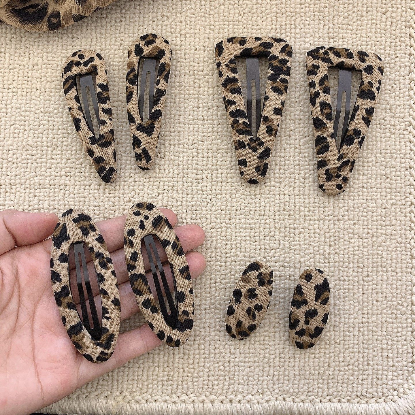 豹纹BB夹~早秋新款！甜酷辣妹y2k布艺刘海夹碎发夹复古发饰头饰女