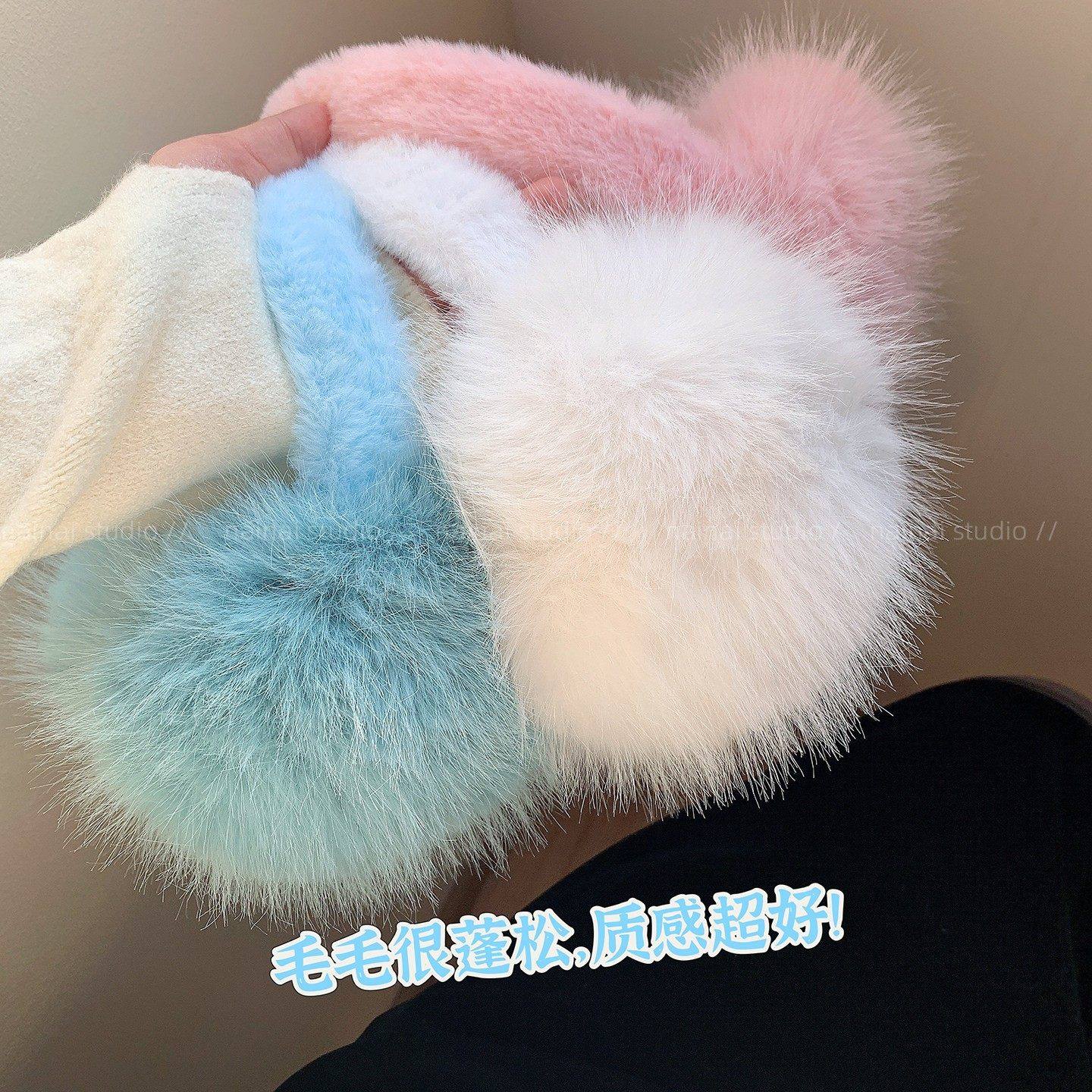 仿狐狸毛耳罩~折叠毛绒保暖防寒冷耳捂耳包可爱显脸小耳套冬季女,服饰配件/皮带/帽子/围巾,耳套,淘宝优惠券,粉丝福利购,淘宝优惠卷