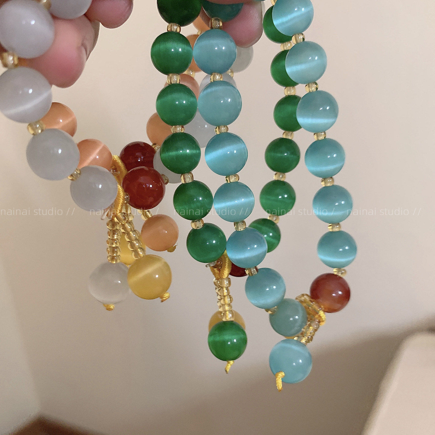 猫眼手链~新中式气质复古串珠手串2026春夏新款民族风禅意手饰女