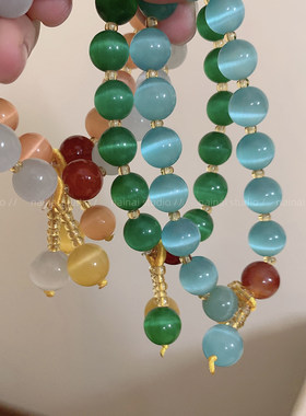 猫眼手链~新中式气质复古串珠手串2026春夏新款民族风禅意手饰女A