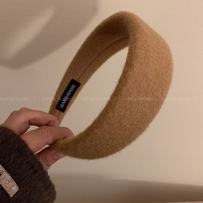 毛呢宽边发箍~复古港风高颅顶头箍2025新款爆款外出网红ins发