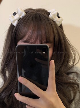 公主头小抓夹~2只装！黑色蝴蝶结复古法式侧边夹刘海夹发饰头饰女